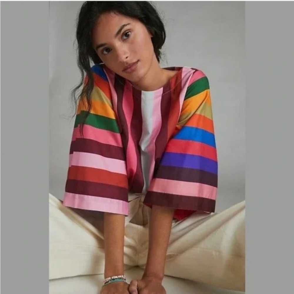 Beautiful brand new with tags, anthropology, butterfly, rainbow shirt